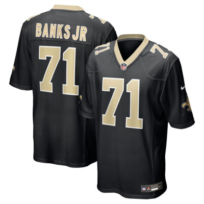 Kelvin Banks Jr New Orleans Saints Black Home Game Jersey - All Stitched
