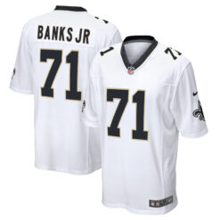Kelvin Banks Jr New Orleans Saints White Road Game Jersey - All Stitched
