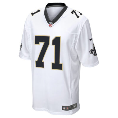 Alternative view of Kelvin Banks Jr New Orleans Saints White Road Game Jersey - All Stitched