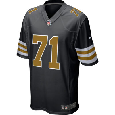 Alternative view of Kelvin Banks Jr New Orleans Saints Black Alternate Game Jersey - All Stitched