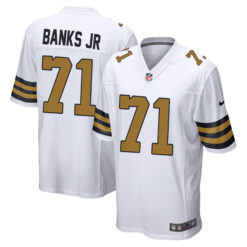 Kelvin Banks Jr New Orleans Saints White Alternate Game Jersey - All Stitched