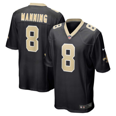 Archie Manning New Orleans Saints Black Home Game Jersey - All Stitched