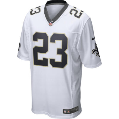 Alternative view of Marshon Lattimore New Orleans Saints White Road Game Jersey - All Stitched