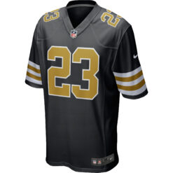 Alternative view of Marshon Lattimore New Orleans Saints Black Alternate Game Jersey - All Stitched