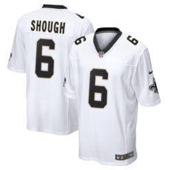Tyler Shough New Orleans Saints White Road Game Jersey - All Stitched