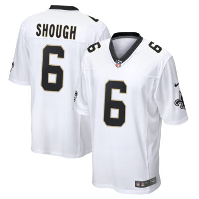 Tyler Shough New Orleans Saints White Road Game Jersey - All Stitched