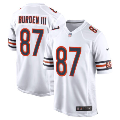 Luther Burden III Chicago Bears White Road Game Jersey - All Stitched