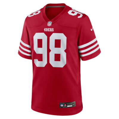 Alternative view of Mykel Williams San Francisco 49ers Scarlet Home Game Jersey - All Stitched