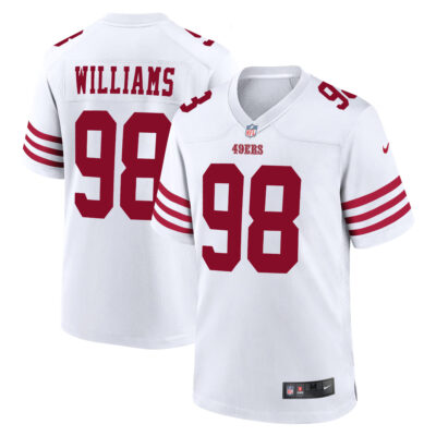 Mykel Williams San Francisco 49ers White Road Game Jersey - All Stitched