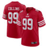Alfred Collins San Francisco 49ers Scarlet Home Game Jersey - All Stitched