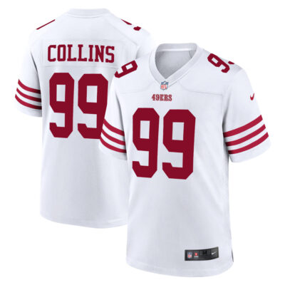 Alfred Collins San Francisco 49ers White Road Game Jersey - All Stitched