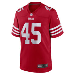 Alternative view of Nick Martin San Francisco 49ers Scarlet Home Game Jersey - All Stitched