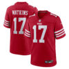 Jordan Watkins San Francisco 49ers Scarlet Home Game Jersey - All Stitched