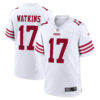 Jordan Watkins San Francisco 49ers White Road Game Jersey - All Stitched