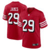 Jordan James San Francisco 49ers Scarlet Alternate Game Jersey - All Stitched