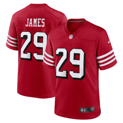 Jordan James San Francisco 49ers Scarlet Alternate Game Jersey - All Stitched