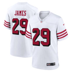 Jordan James San Francisco 49ers White Alternate Game Jersey - All Stitched