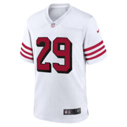 Alternative view of Jordan James San Francisco 49ers White Alternate Game Jersey - All Stitched