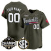 Vanderbilt Commodores Baseball Olive Salute To Service 2025 SEC Tournament Champs Jersey - All Stitched