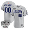 Arizona Wildcats Baseball Grey 2025 BIG12 Tournament Champs Jersey - All Stitched