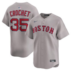 Garrett Crochet Boston Red Sox Grey Road Limited Jersey - All Stitched