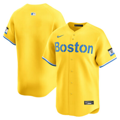 Alternative view of Garrett Crochet Boston Red Sox Gold City Connect Limited Jersey - All Stitched