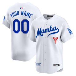 Custom Los Angeles Dodgers White Kobe Honor Collection Limited Jersey - All Stitched