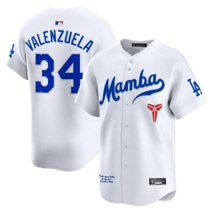 Fernando Valenzuela Los Angeles Dodgers White Kobe Honor Collection Limited Jersey - All Stitched