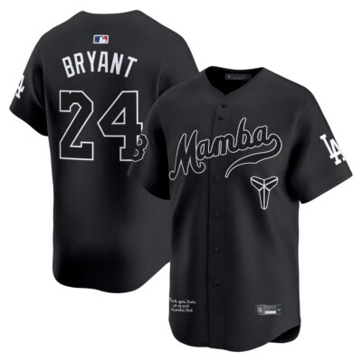 Kobe Bryant Los Angeles Dodgers Black Kobe Honor Collection Limited Jersey - All Stitched