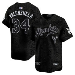Fernando Valenzuela Los Angeles Dodgers Black Mamba Kobe Honor Collection Limited Jersey - All Stitched