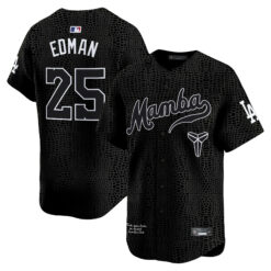 Tommy Edman Los Angeles Dodgers Black Mamba Kobe Honor Collection Limited Jersey - All Stitched