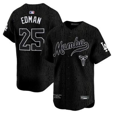 Tommy Edman Los Angeles Dodgers Black Mamba Kobe Honor Collection Limited Jersey - All Stitched