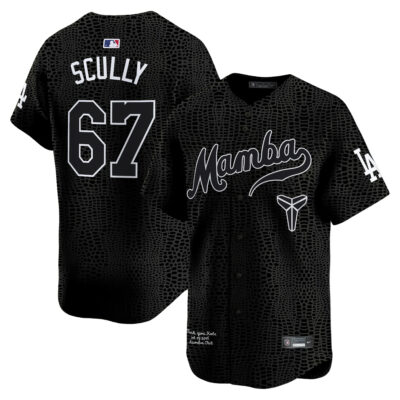 Vin Scully Los Angeles Dodgers Black Mamba Kobe Honor Collection Limited Jersey - All Stitched