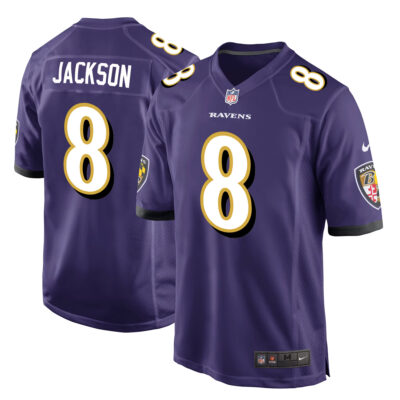 Lamar Jackson Baltimore Ravens Purple Home Game Jersey - All Stitched
