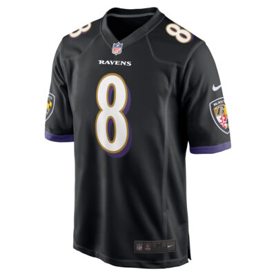 Alternative view of Lamar Jackson Baltimore Ravens Black Alternate Game Jersey - All Stitched