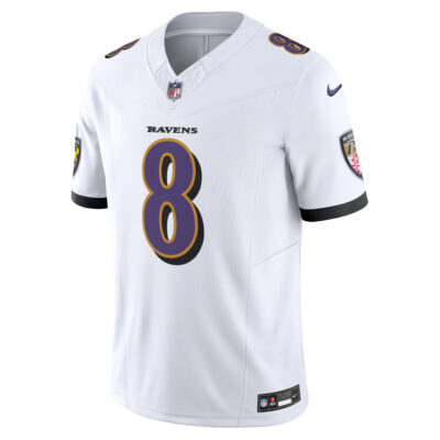 Alternative view of Lamar Jackson Baltimore Ravens White Away Vapor F.U.S.E Limited Jersey - All Stitched