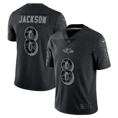 Lamar Jackson Baltimore Ravens Black RFLCTV Limited Jersey - All Stitched
