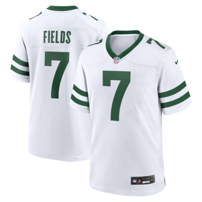 Justin Fields New York Jets White Road Game Jersey - All Stitched