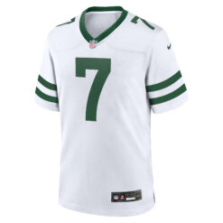 Alternative view of Justin Fields New York Jets White Road Game Jersey - All Stitched