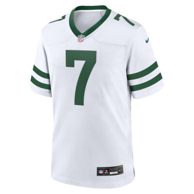 Alternative view of Justin Fields New York Jets White Road Game Jersey - All Stitched
