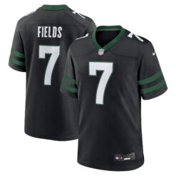 Justin Fields New York Jets Black Alternate Game Jersey - All Stitched