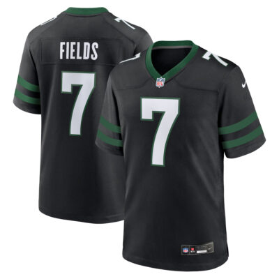 Justin Fields New York Jets Black Alternate Game Jersey - All Stitched