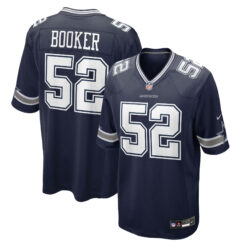 Tyler Booker Dallas Cowboys Navy Home Game Jersey - All Stitched
