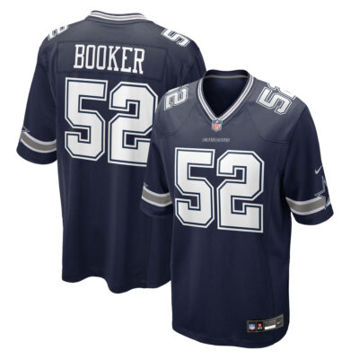 Tyler Booker Dallas Cowboys Navy Home Game Jersey - All Stitched
