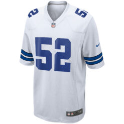 Alternative view of Tyler Booker Dallas Cowboys White Away Game Jersey - All Stitched