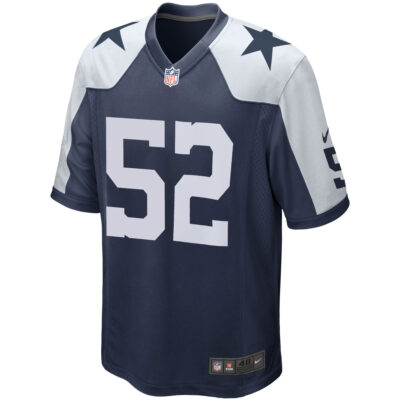 Alternative view of Tyler Booker Dallas Cowboys Navy Alternate Game Jersey - All Stitched