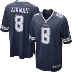 Troy Aikman Dallas Cowboys Navy Home Game Jersey - All Stitched