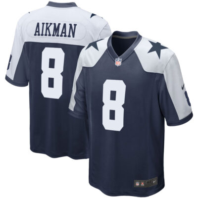 Troy Aikman Dallas Cowboys Navy Alternate Game Jersey - All Stitched