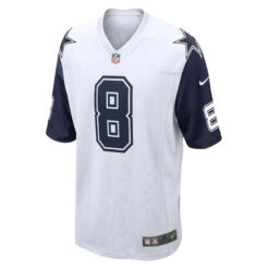 Alternative view of Troy Aikman Dallas Cowboys White Alternate Game Jersey - All Stitched