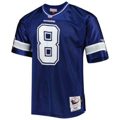 Alternative view of Troy Aikman Dallas Cowboys Navy Legacy Jersey - All Stitched